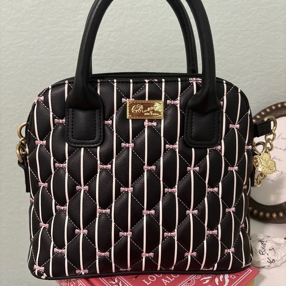 Luv betsey Handbags - Luv Betsey purse - Black and pink heart pattern